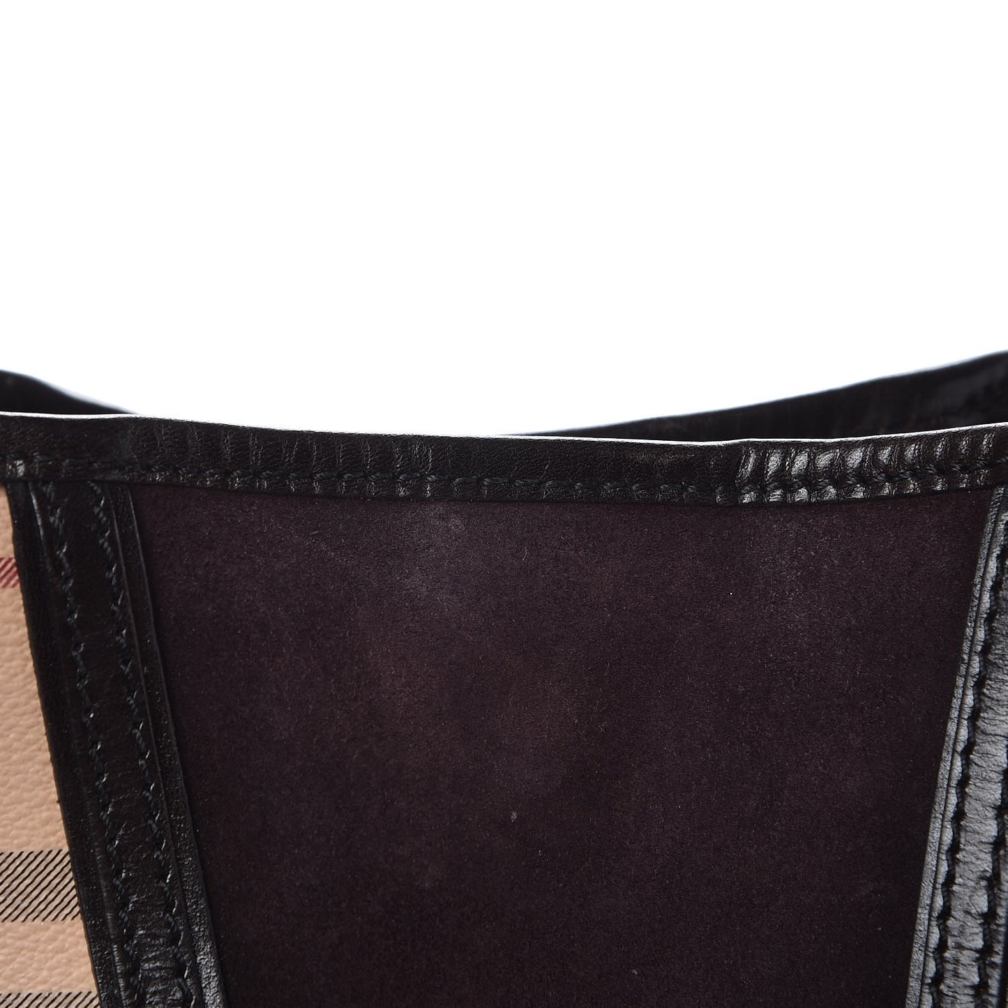 Suede Haymarket Check Colorblock Small Canterbury Tote Plum