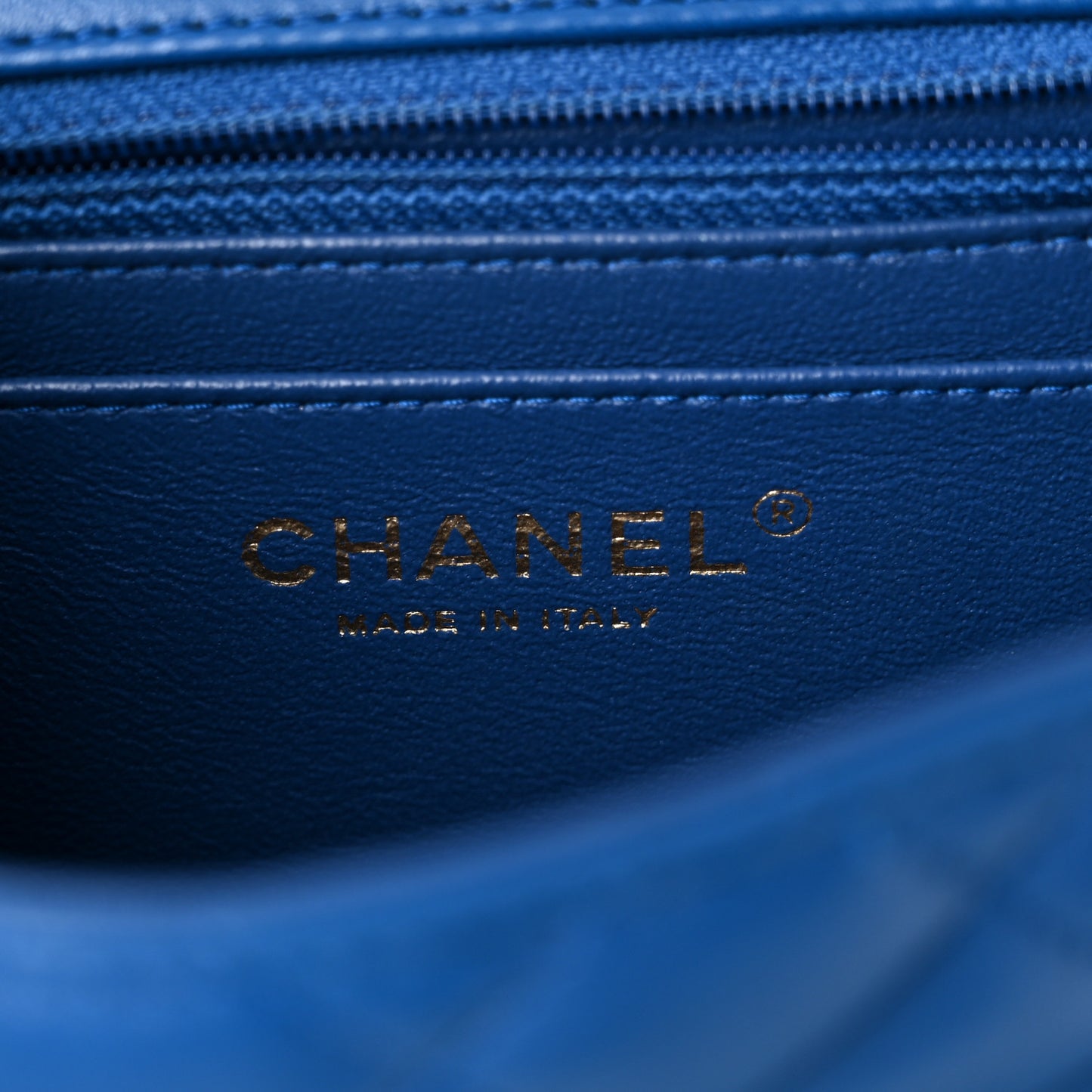 Lambskin Quilted Mini Square Flap Blue
