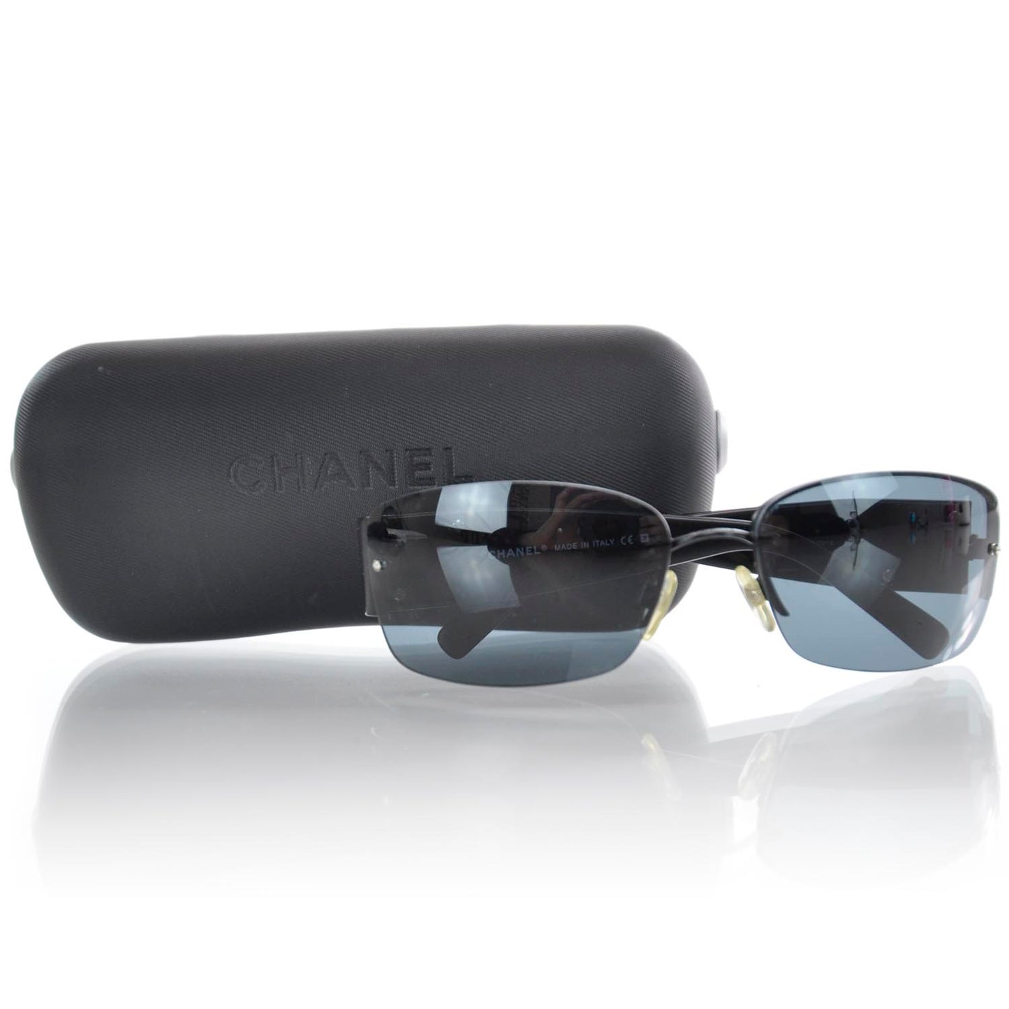Crystal CC Logo Sunglasses 4117B Black