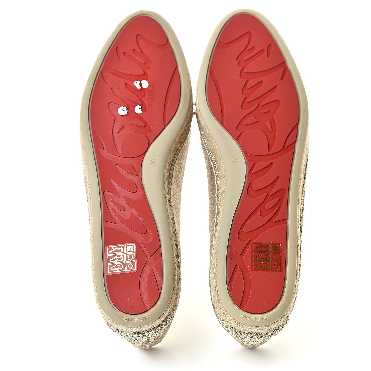 Christian Louboutin Glitter Aliochette Espadrilles 39 Gold 6 of 11