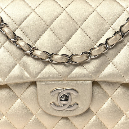 Chanel Metallic Lambskin Quilted Medium Double Flap Gold 8 of 10