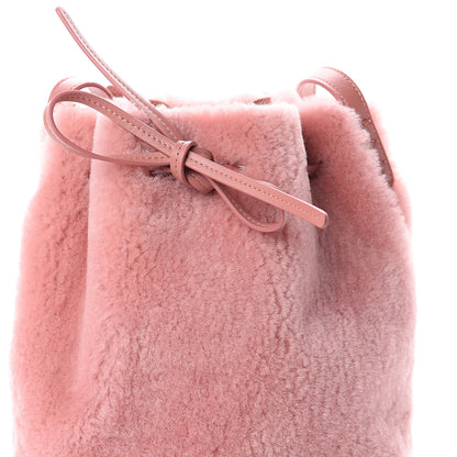 Mansur Gavriel Shearling Mini Bucket Bag Blush 7 of 9