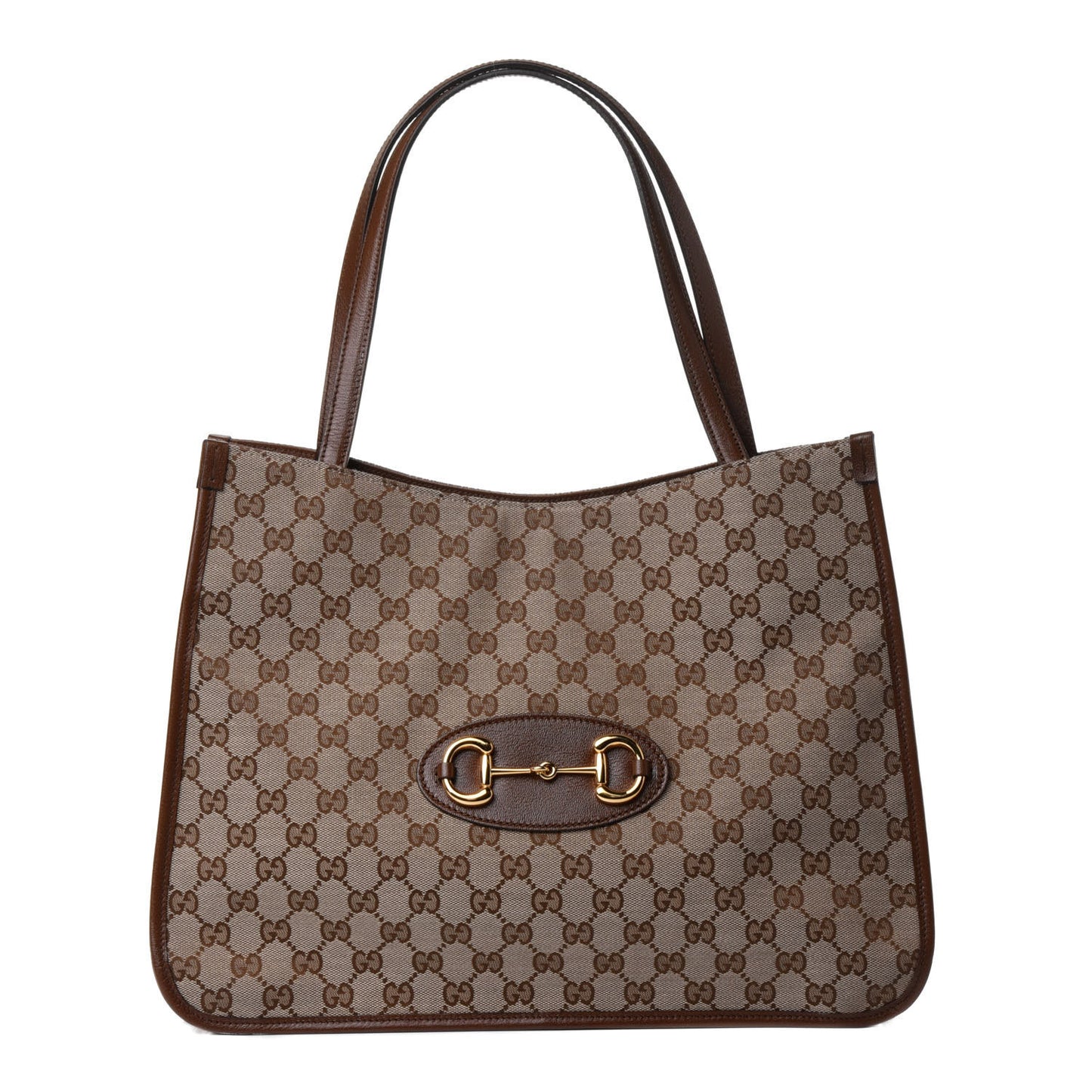 Monogram Horsebit 1955 Tote Bag Beige Brown Sugar