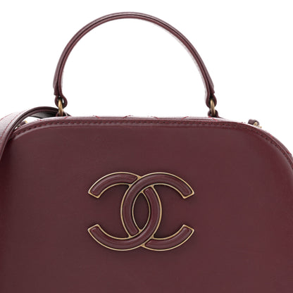 Chanel Shiny Calfskin Goatskin Quilted Small Coco Curve Vanity Burgundy 8 of 14