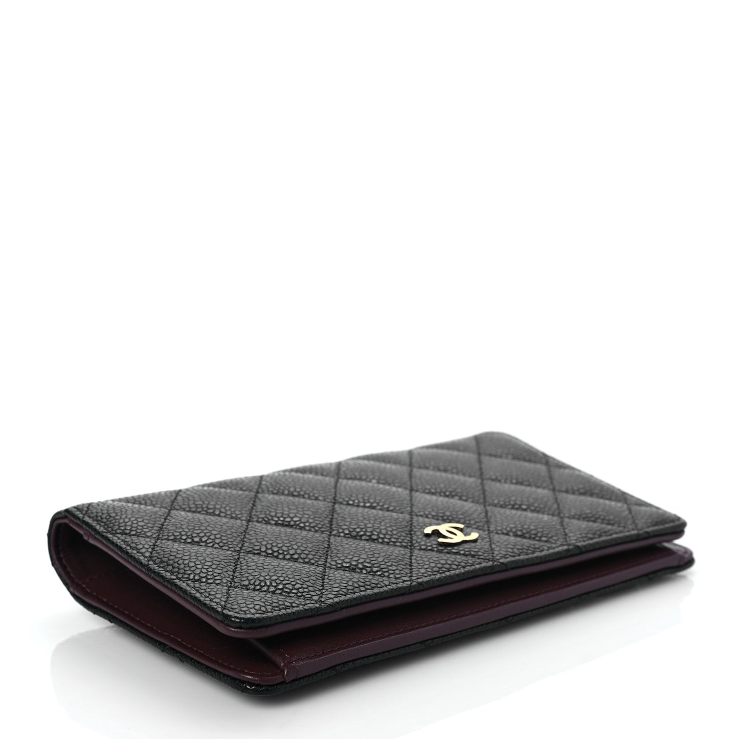 Caviar Quilted Yen Wallet Black