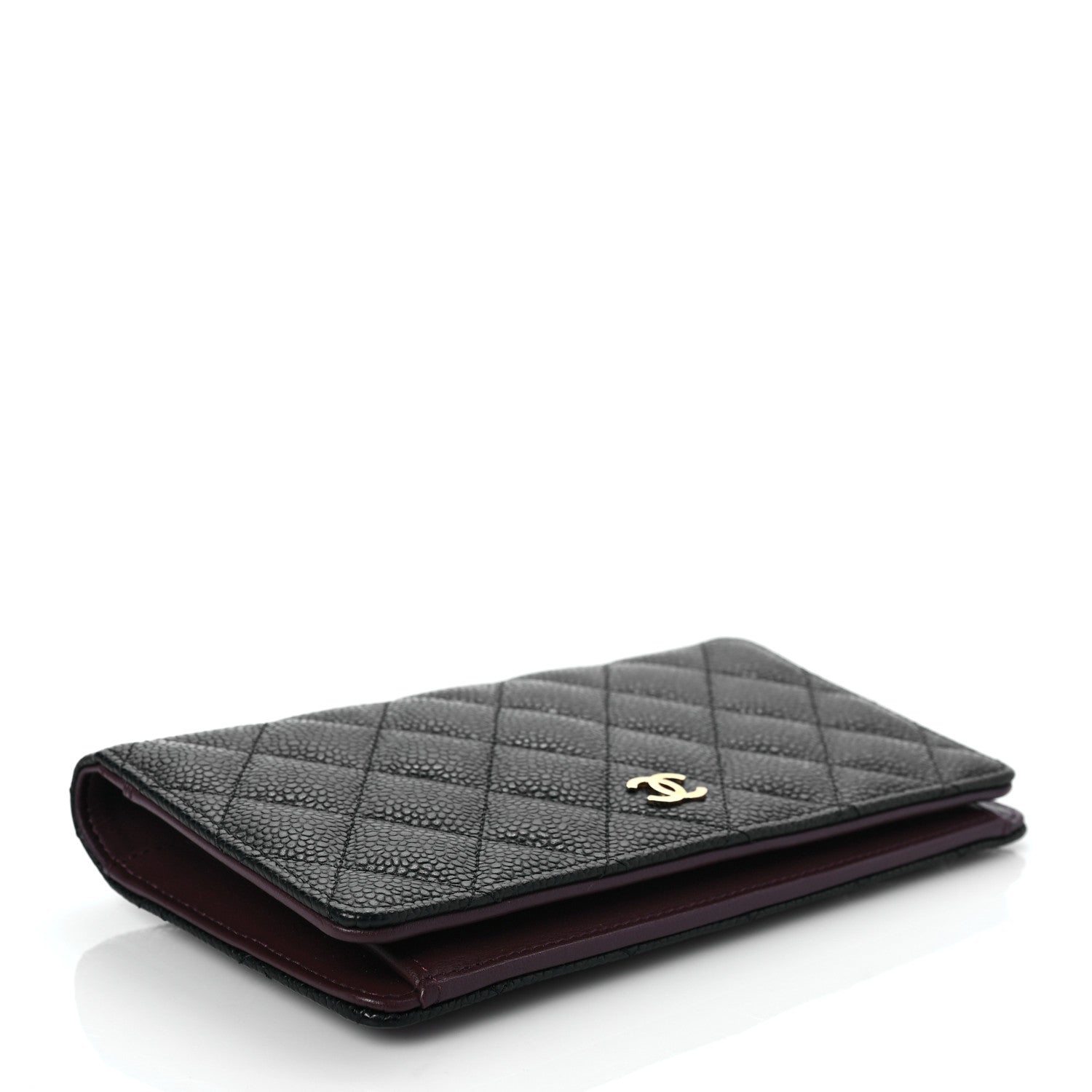 Chanel Caviar Quilted Yen Wallet Black 4 of 9