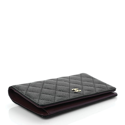 Chanel Caviar Quilted Yen Wallet Black 4 of 9