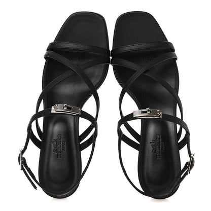 Hermes Calfskin Muse 40 Sandal 37 Black 2 of 13