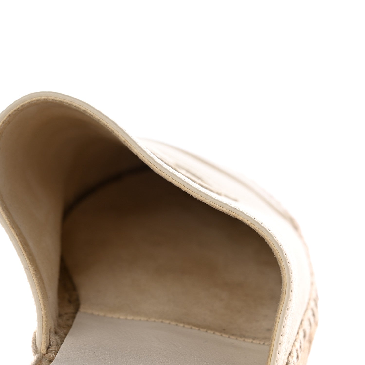 Chanel Goatskin CC Espadrille Mules 38 Ivory 9 of 9