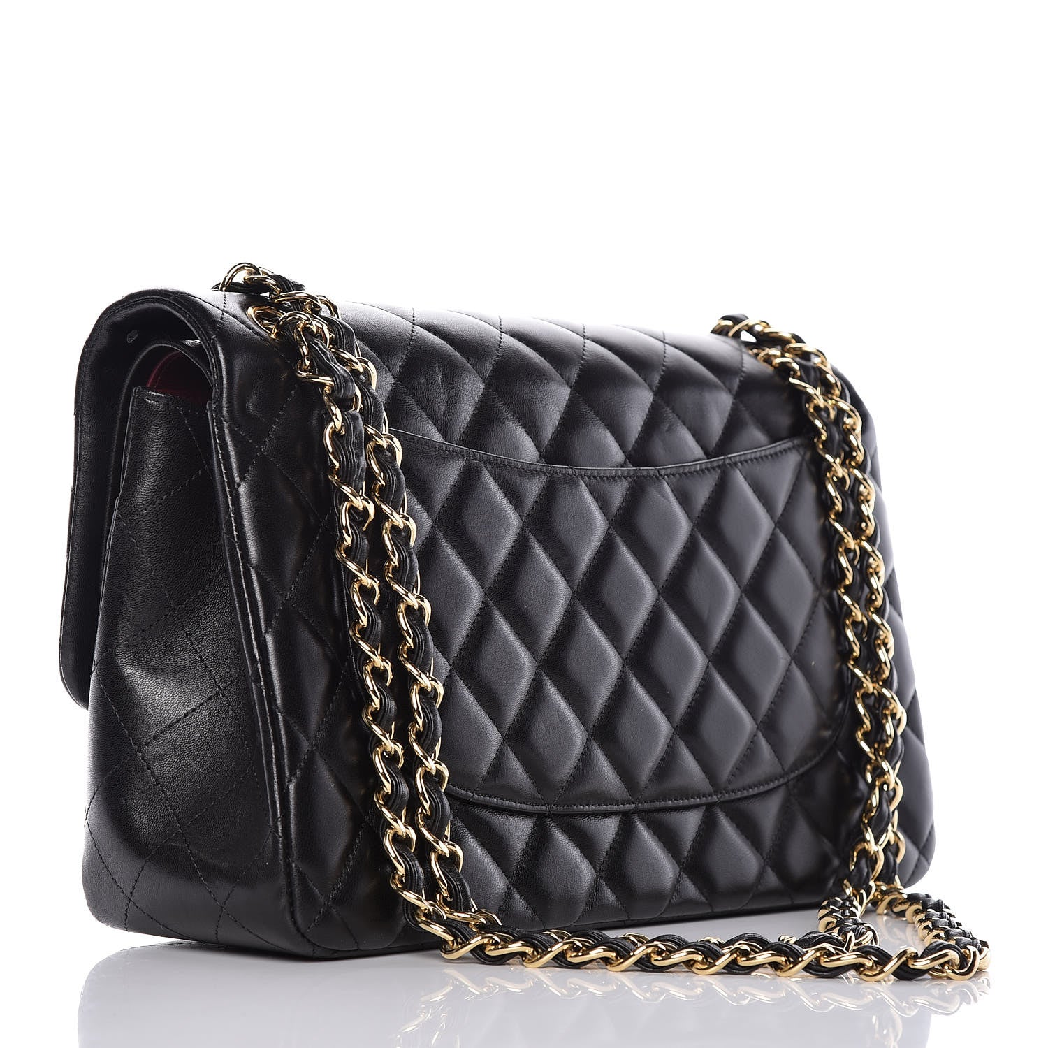 Chanel Lambskin Quilted Jumbo Double Flap Black 3 of 18