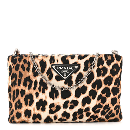 Prada Tessuto Soft Nylon Leopard Print Crossbody Avorio 1 of 10