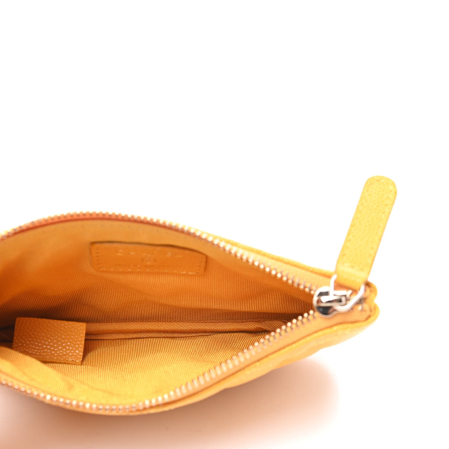 Caviar Quilted Small Cosmetic Case Yellow