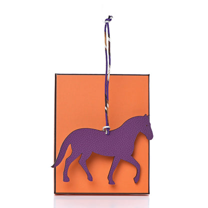 Hermes Epsom Togo Petit H Bag Charm Horse GM Vert Anglais Anemone 4 of 4