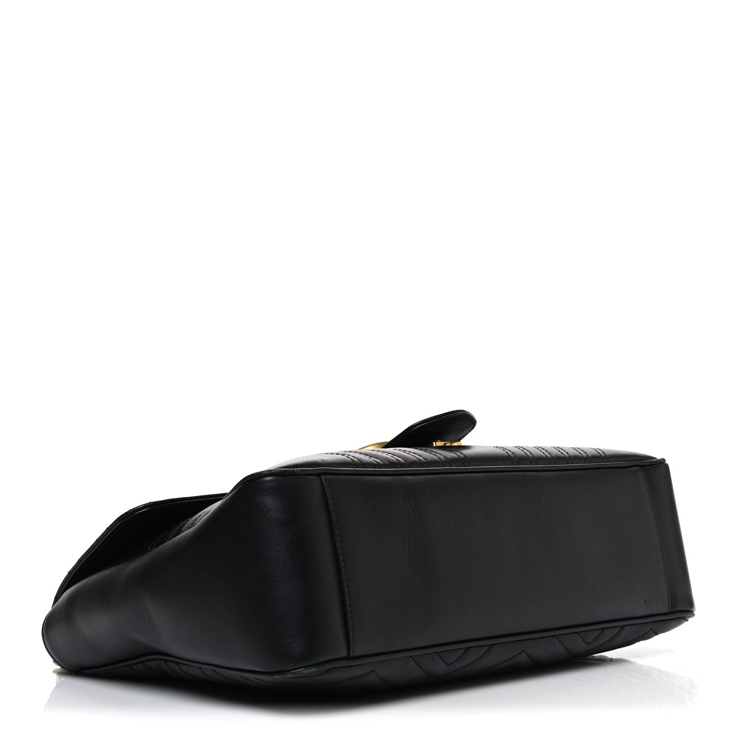 Gucci Calfskin Matelasse Medium GG Marmont Shoulder Bag Black 4 of 12
