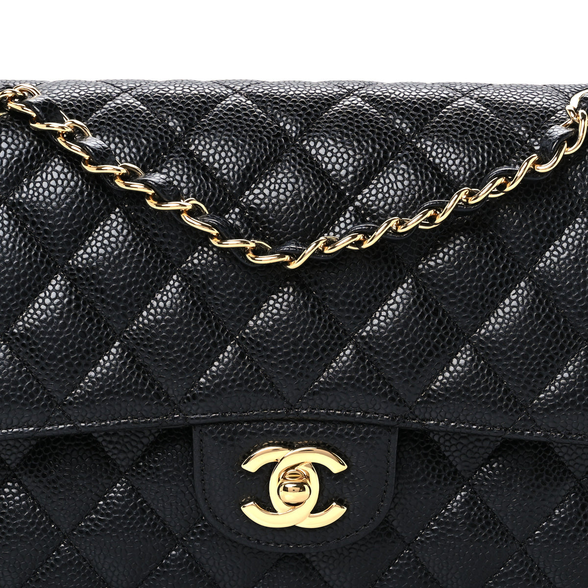 Chanel Caviar Quilted Medium Double Flap Black 8 of 10