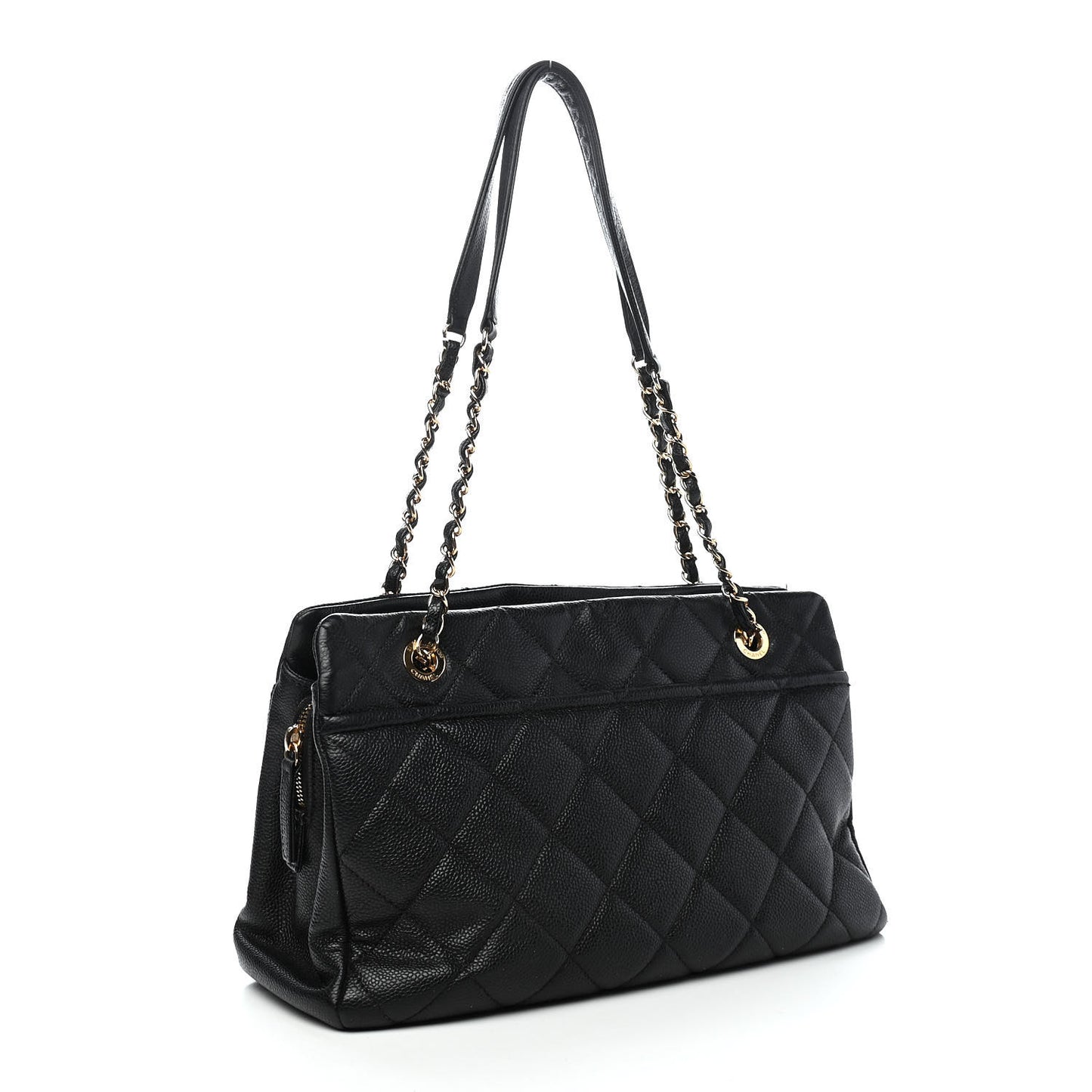 Caviar Quilted Timeless CC Soft Tote Black