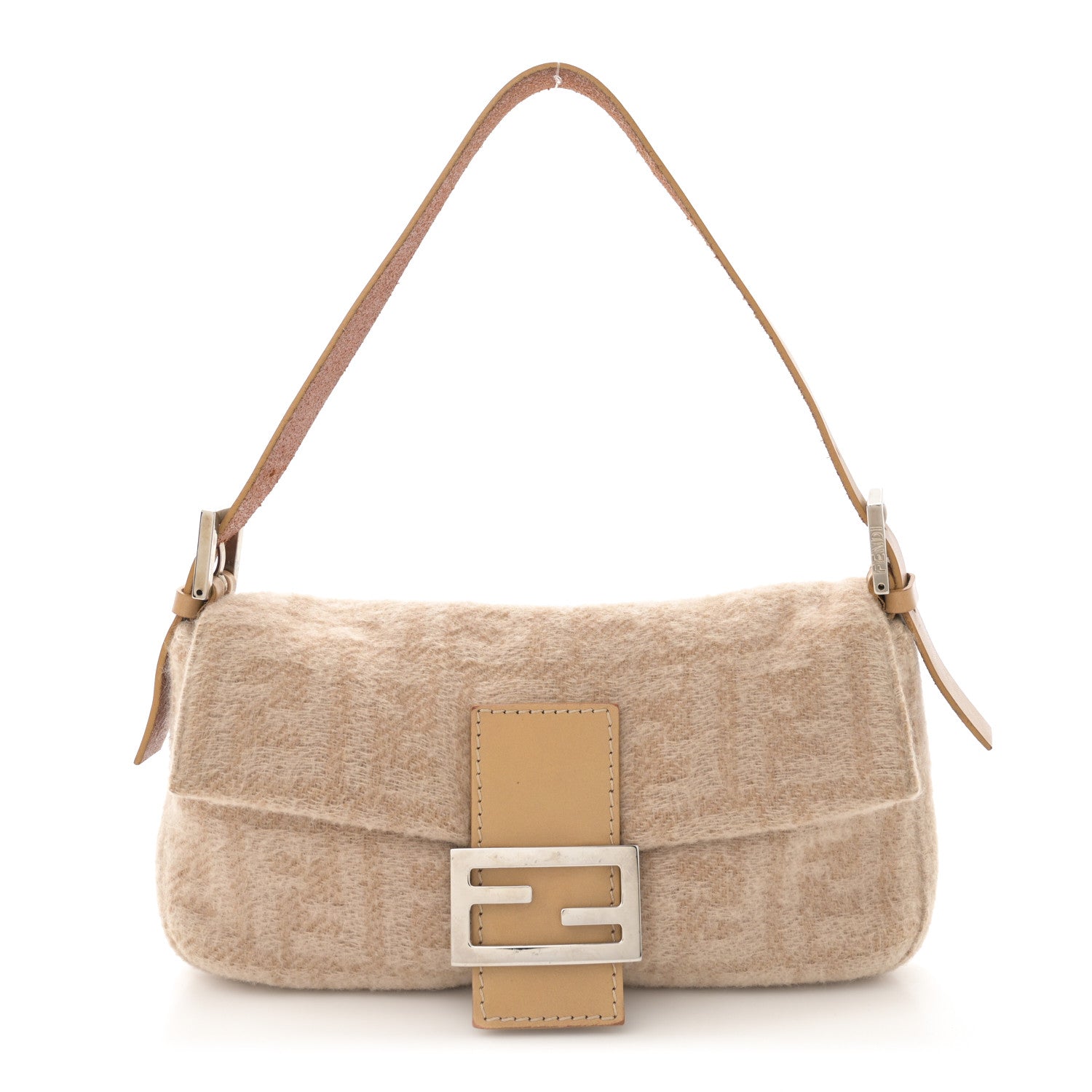 Fendi Wool Zucca Baguette Beige 1 of 14