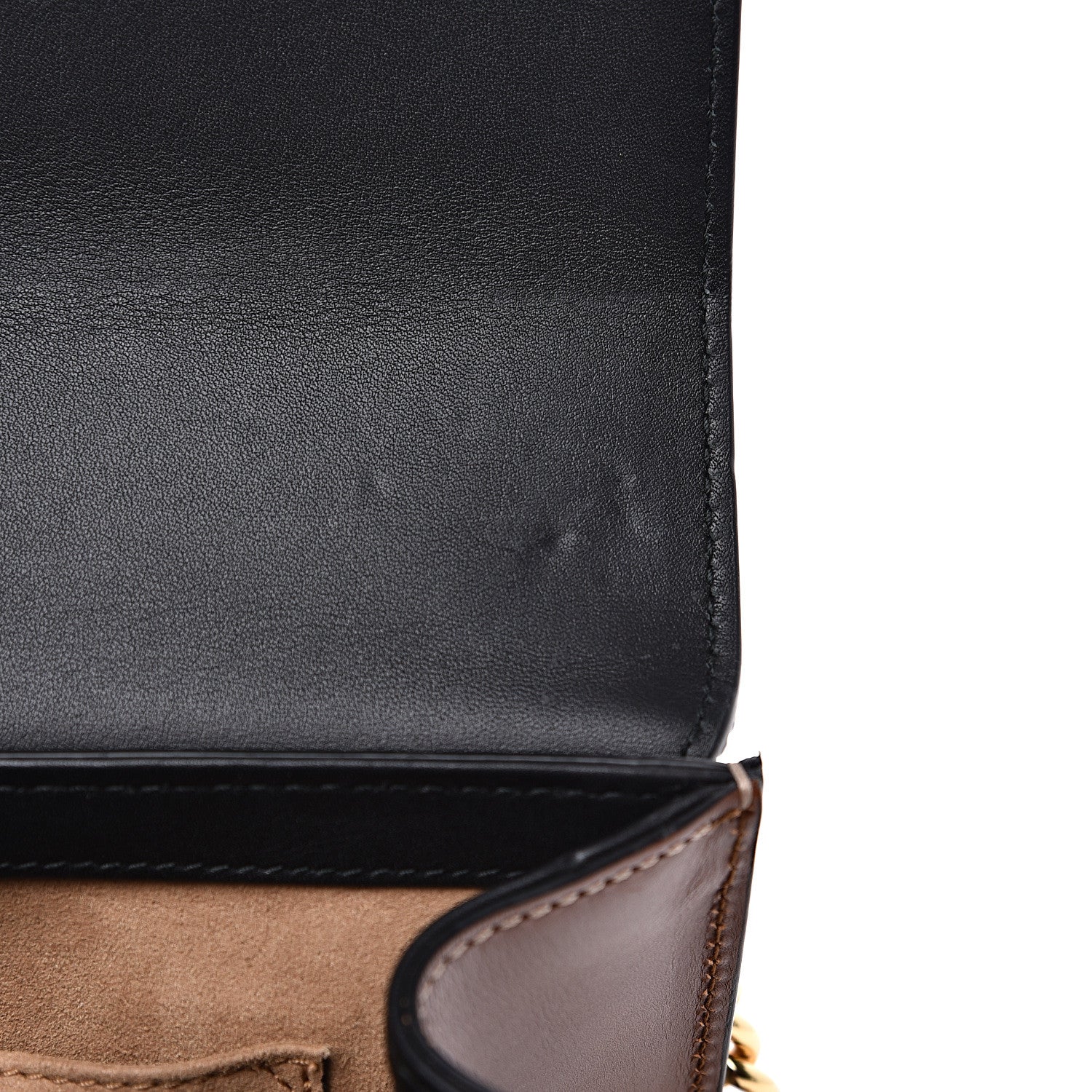 Gucci GG Supreme Monogram Calfskin Small Padlock Shoulder Bag Beige Black Cuir 9 of 12