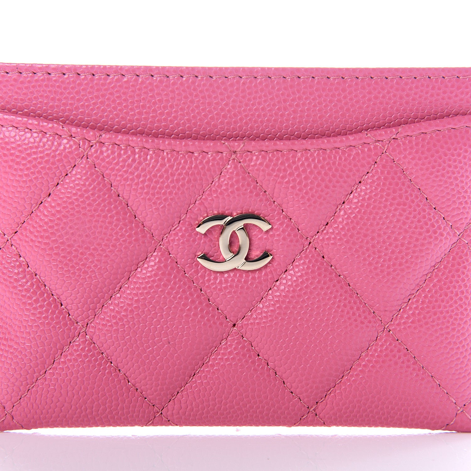 Chanel Caviar Quilted Card Holder Pink 10 of 11