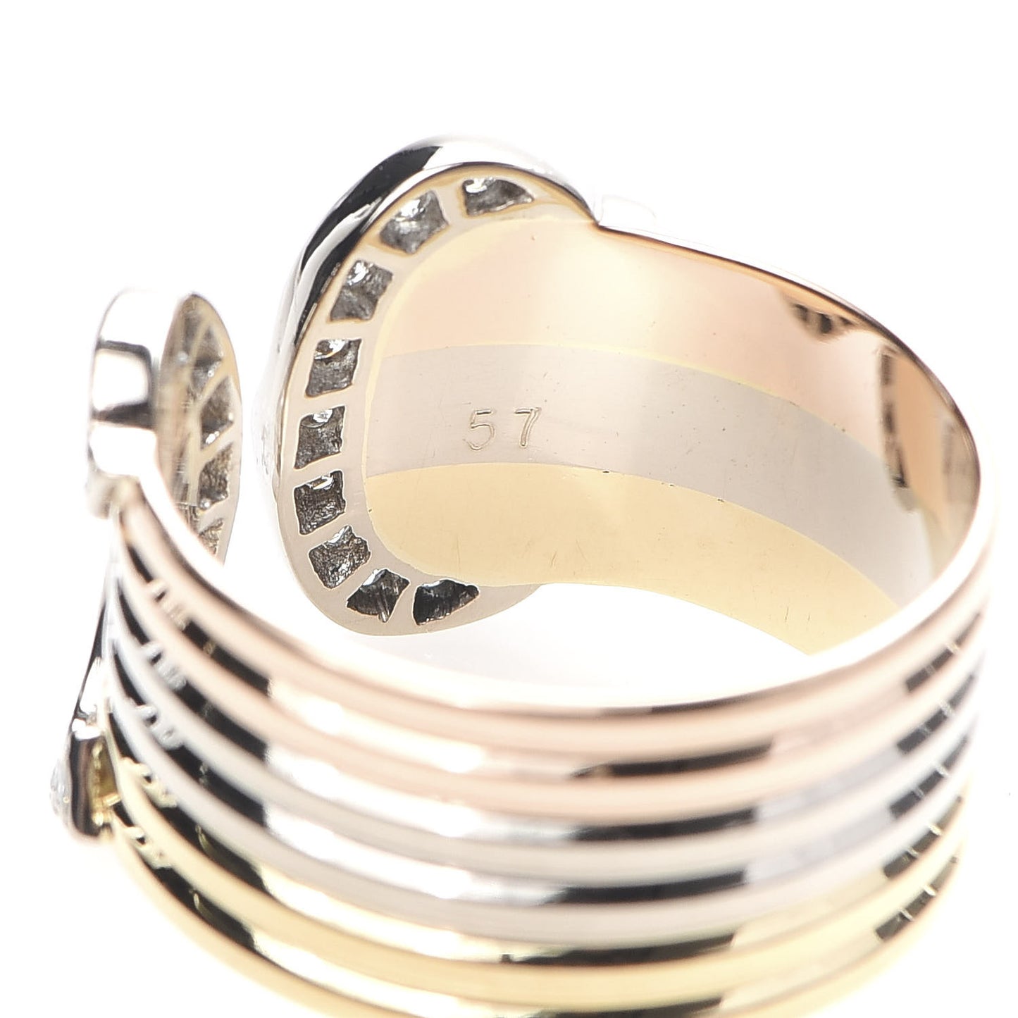 18K Pink Yellow White Gold Diamond 13mm C De Ring 57 8