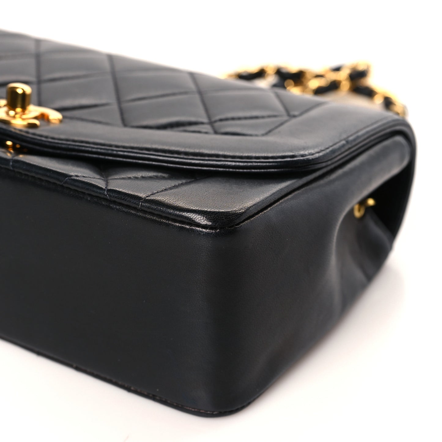 Lambskin Quilted Small Single Flap Black