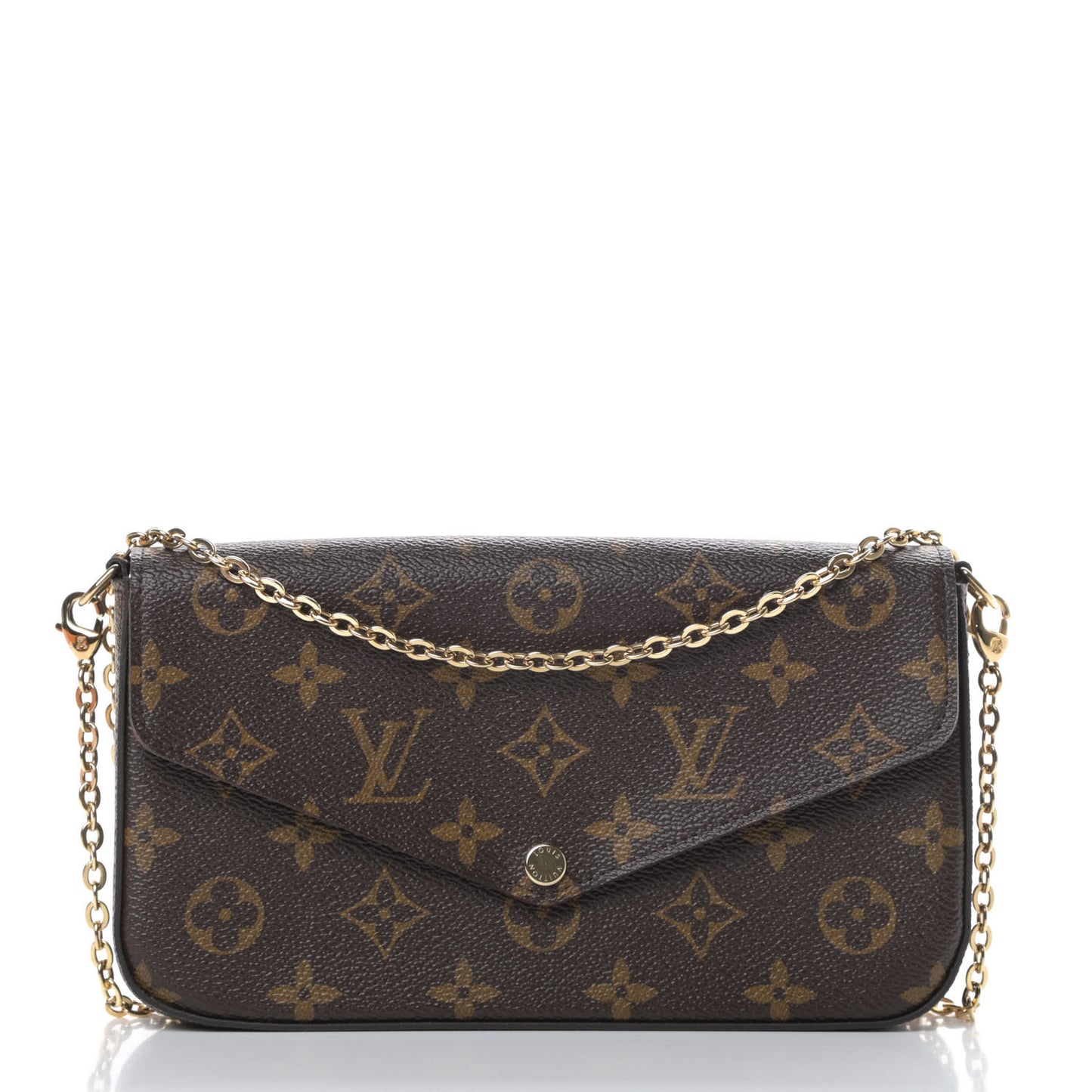 Monogram Pochette Felicie Chain Wallet Fuchsia