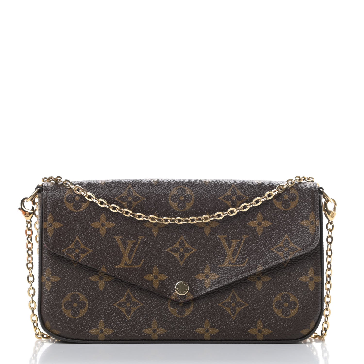 Louis Vuitton Monogram Pochette Felicie Chain Wallet Fuchsia 3 of 15