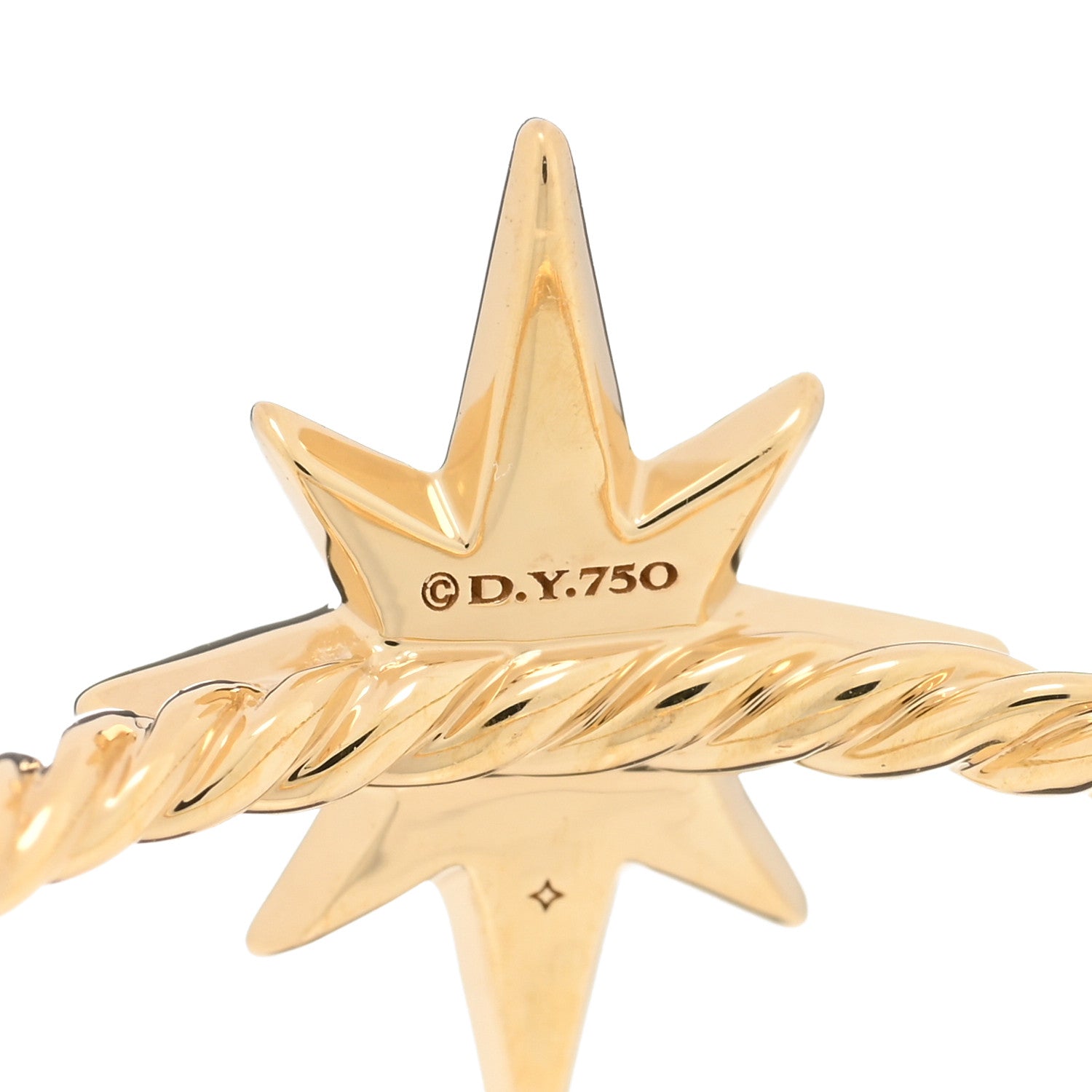 David Yurman 18K Yellow Gold Diamond Cable Collectibles North Star Stack Ring 49 5 4 of 5