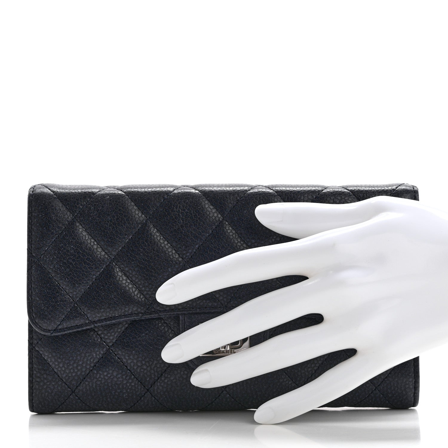 Chanel Caviar Quilted Reissue Long Flap Wallet Navy 2 of 7