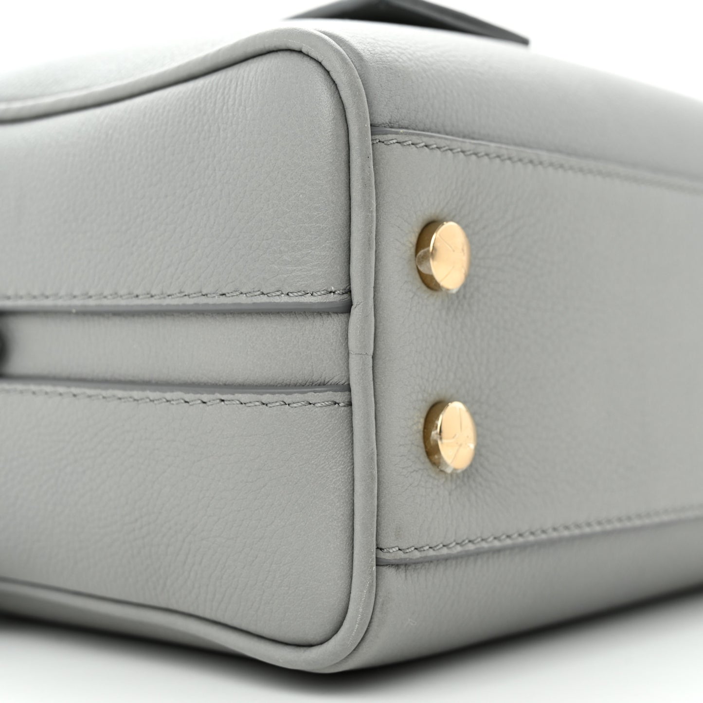 Soft Grain Calfskin Half Cube Bag Bright Cloud Grey