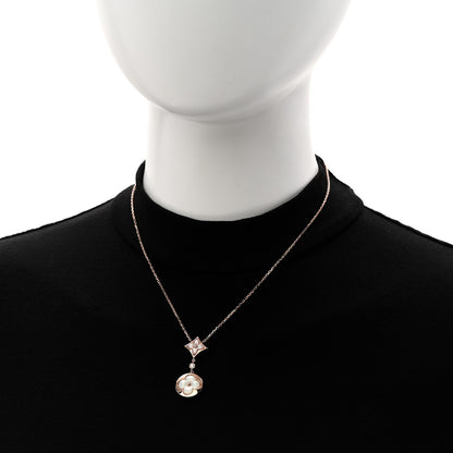 Louis Vuitton 18K Pink Gold Diamond Mother of Pearl Color Blossom Drop Pendant Necklace 2 of 6