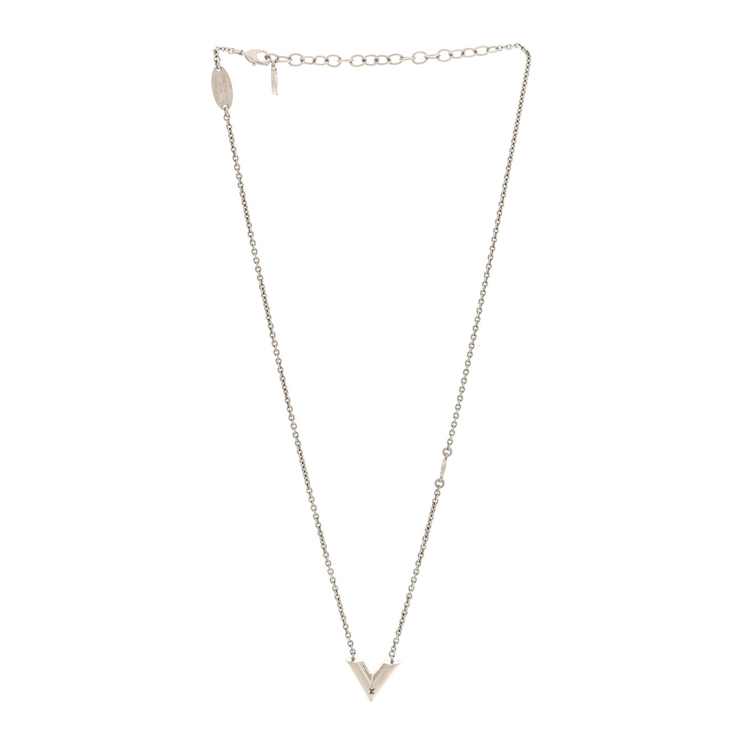 Louis Vuitton Metal Essential V Supple Necklace Silver 1863978