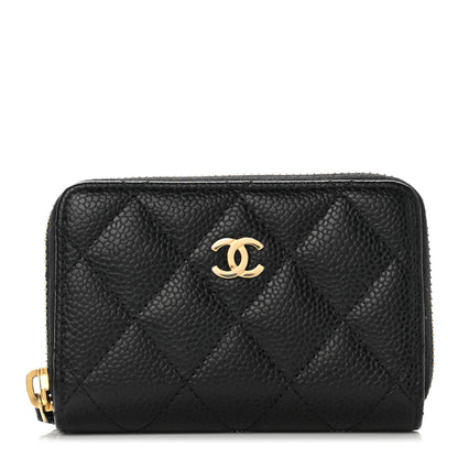 Chanel Caviar Quilted Zip Coin Purse Black 1 of 8
