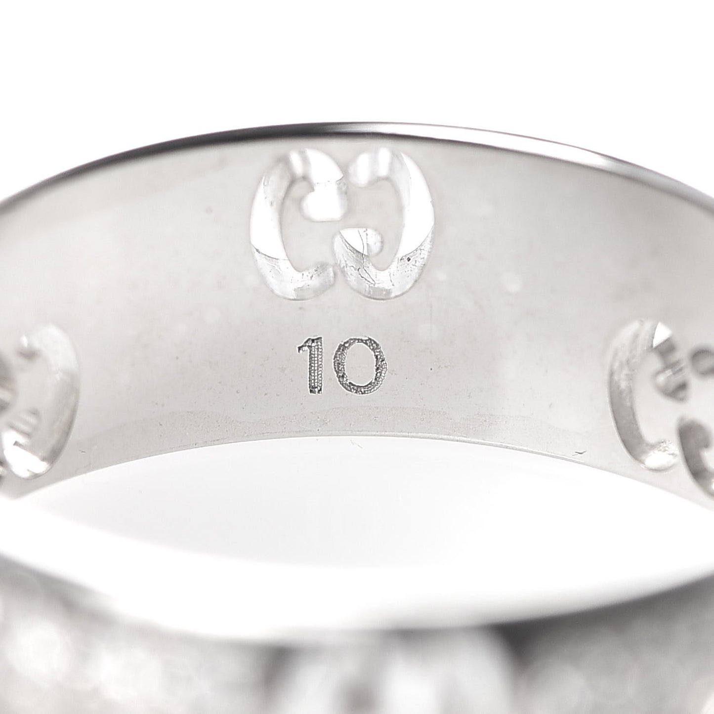18K White Gold Diamond Pave 6mm Icon Band Ring 49 5