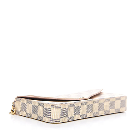 Louis Vuitton Damier Azur Pochette Felicie Chain Wallet Rose Ballerine 3 of 11