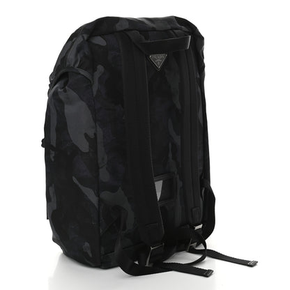 Prada Tessuto Nylon Camouflage Print Double Buckle Backpack Fumo 2 of 9