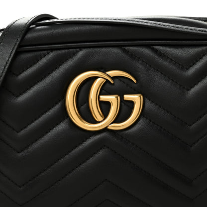 Gucci Calfskin Matelasse Small GG Marmont Chain Shoulder Bag Black 8 of 11