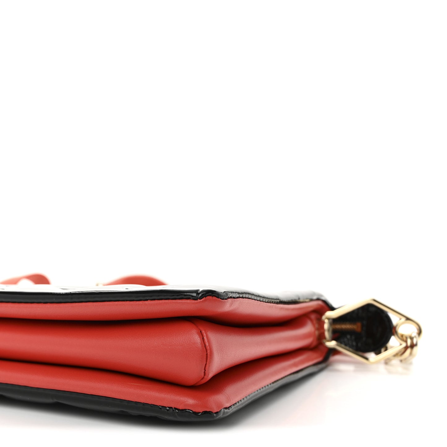 Patent Embossed Monogram Lambskin Coussin MM Black Red