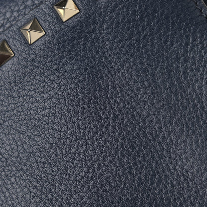 Valentino Garavani Pebbled Calfskin Mini Rockstud Flip-Lock Messenger Bag Marine 14 of 19