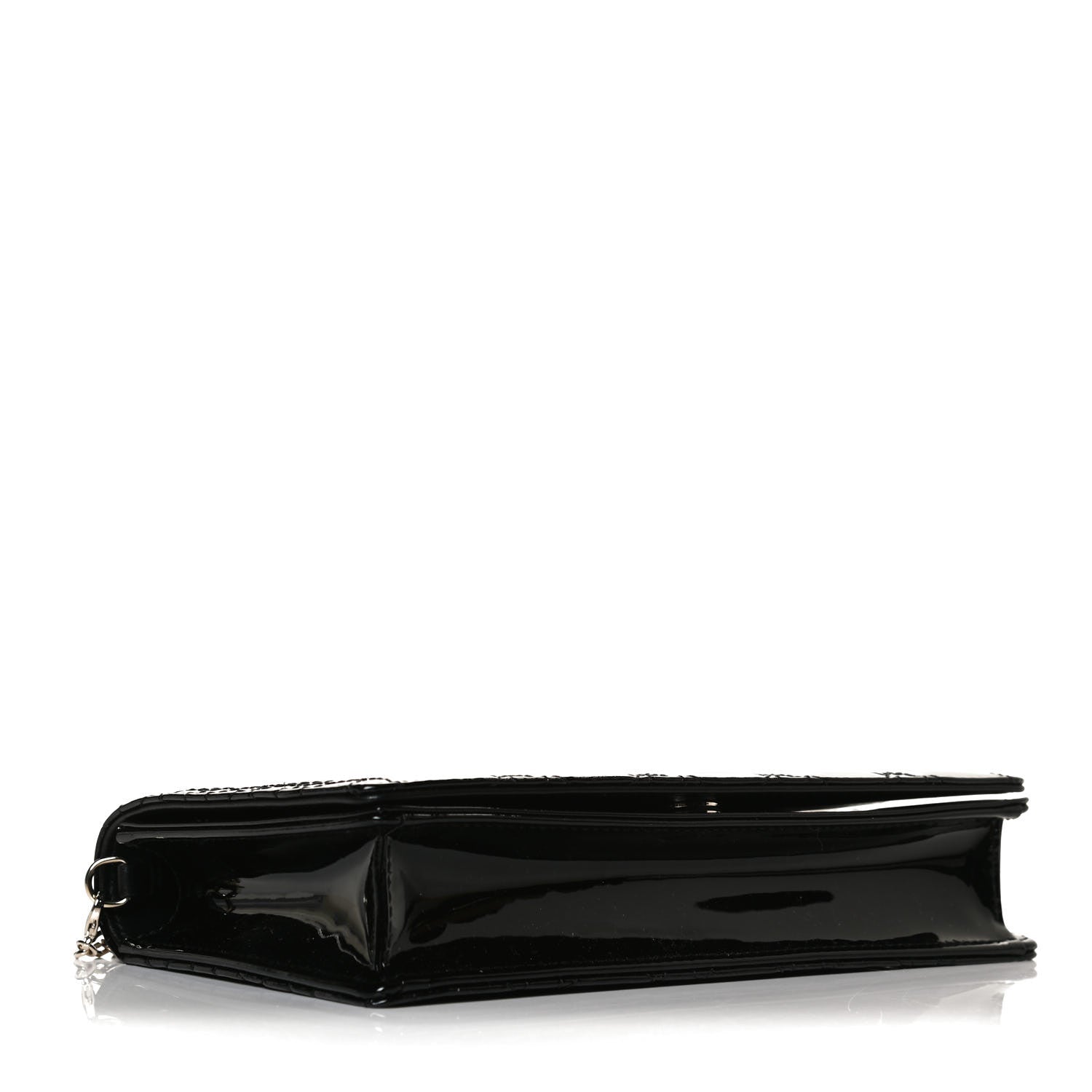 Christian Dior Patent Cannage Lady Dior Chain Wallet Black 6 of 29
