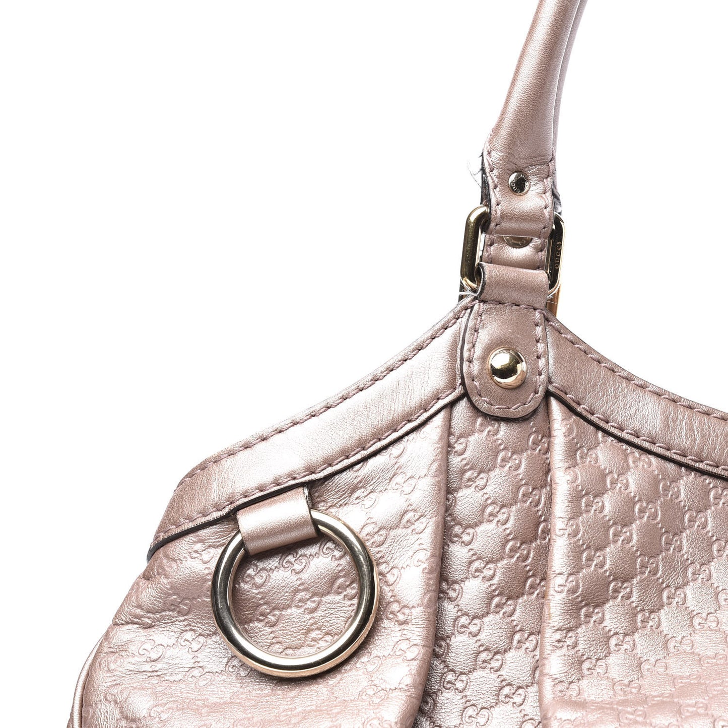 Metallic Microguccissima Large Sukey Tote Light Pink