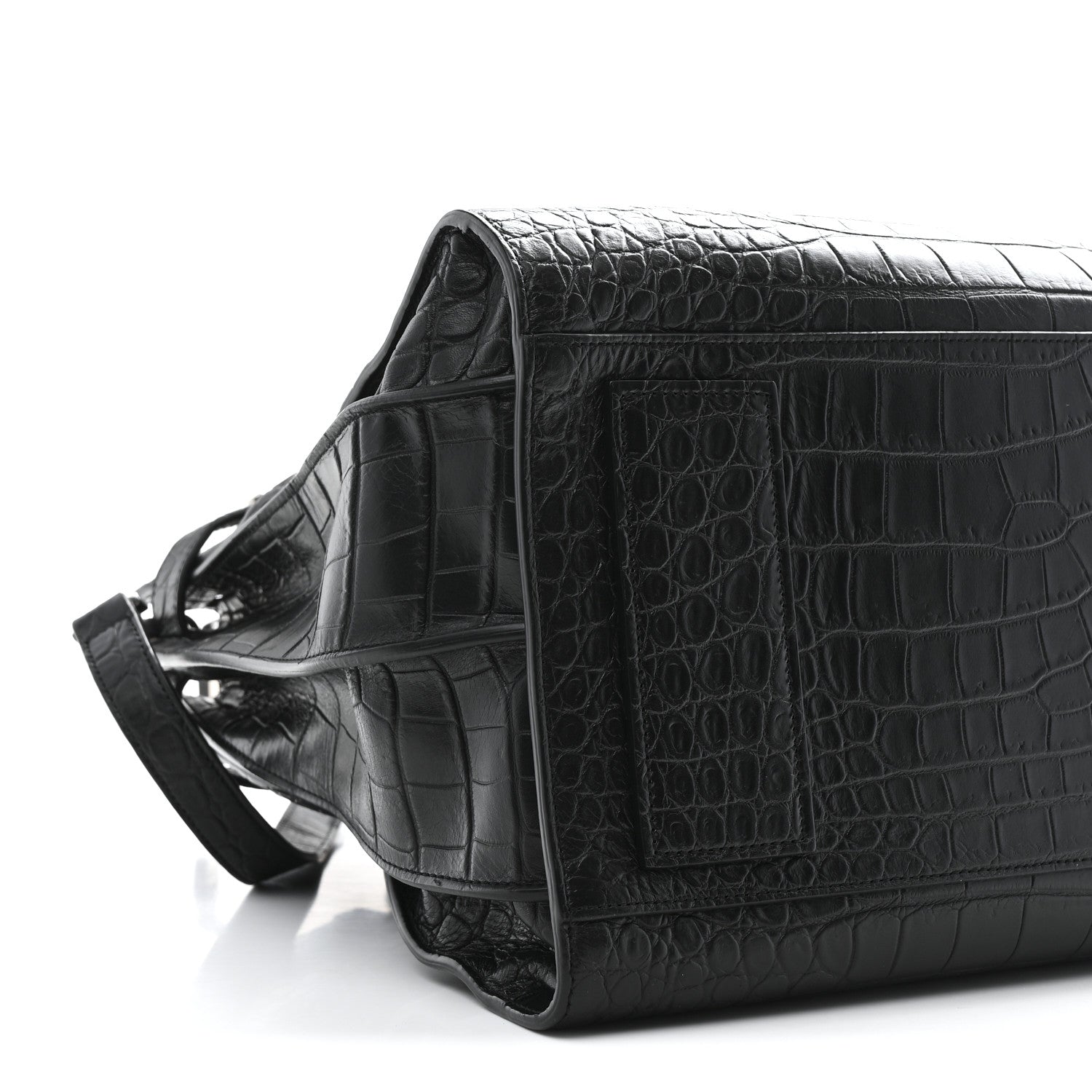Saint Laurent Calfskin Crocodile Embossed Large Souple Sac De Jour Black 9 of 10