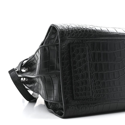 Saint Laurent Calfskin Crocodile Embossed Large Souple Sac De Jour Black 9 of 10