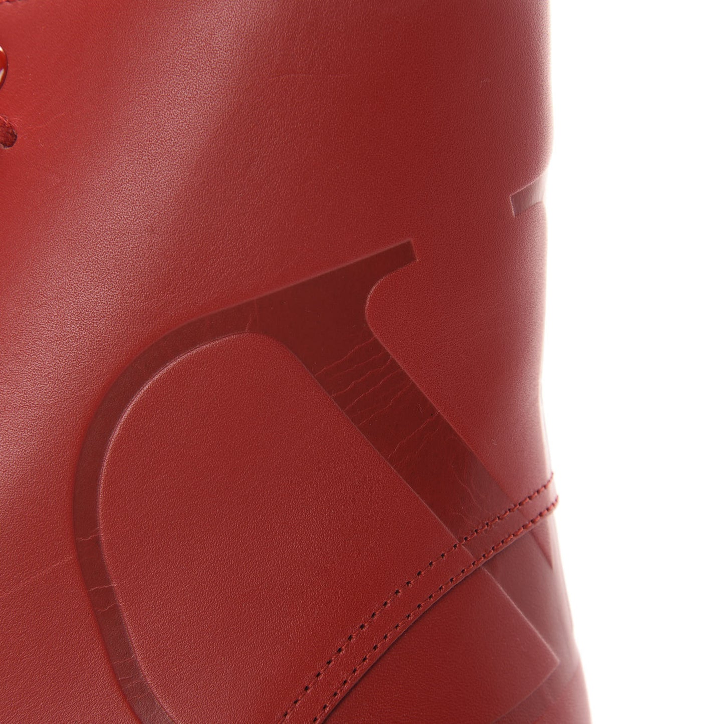 Calfskin Womens VLOGO 35mm Combat Boots 39 Rouge Pur