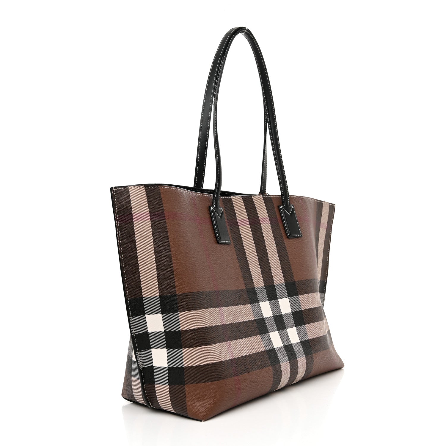 Burberry E-Canvas Check Medium Soft TB Tote Dark Birch Brown 3 of 10