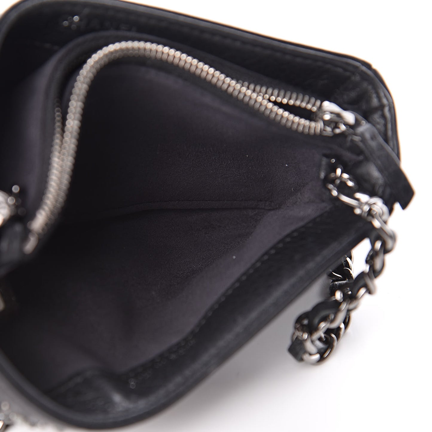 Calfskin Strass Studded Mini Phone Holder Clutch Black