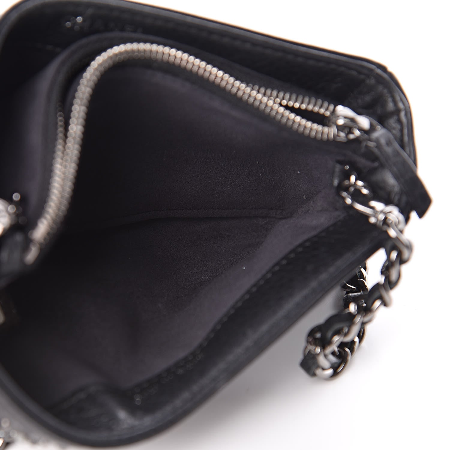 Chanel Calfskin Strass Studded Mini Phone Holder Clutch Black 7 of 14