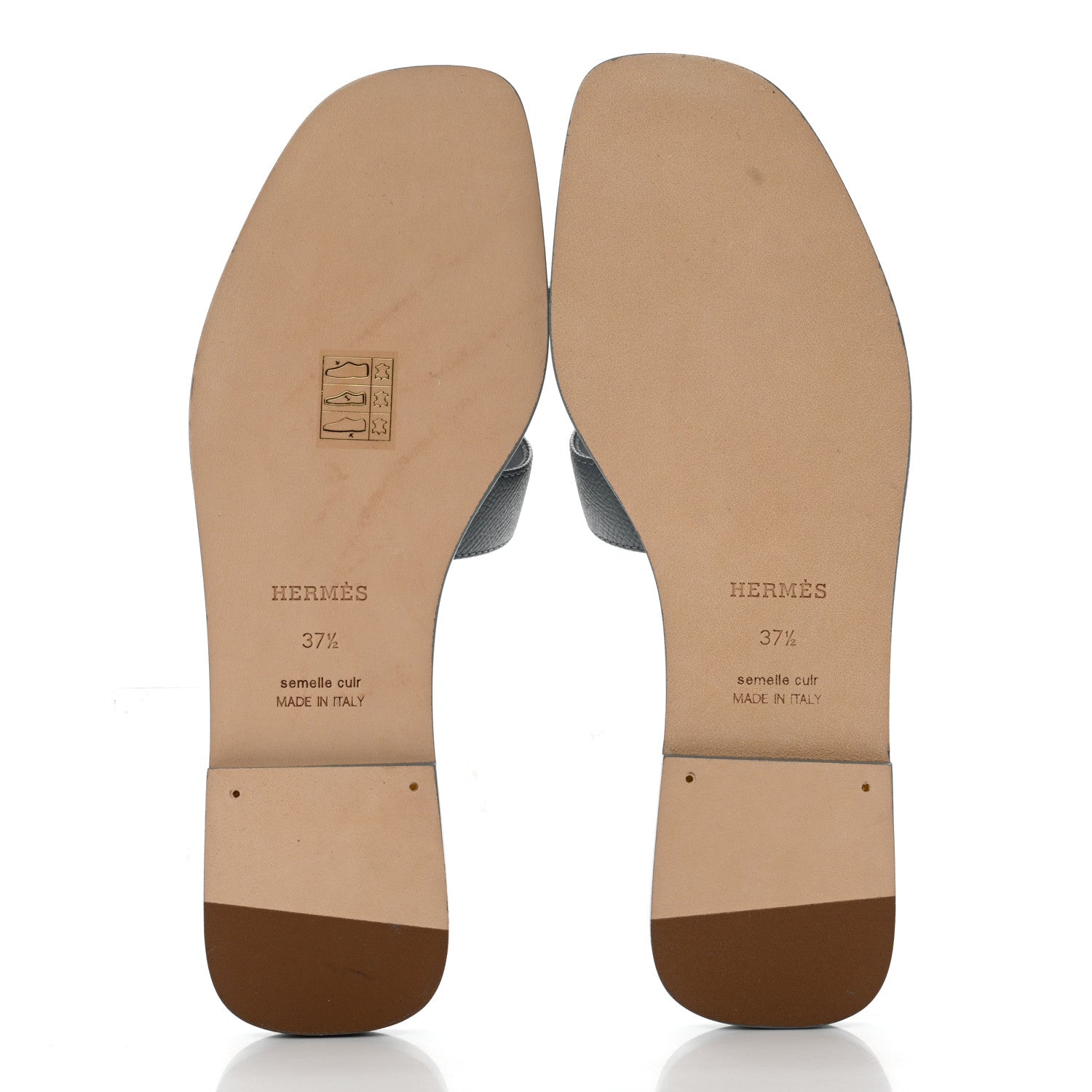 Hermes Epsom Oran Sandals 37.5 Gris Antarctique 5 of 9