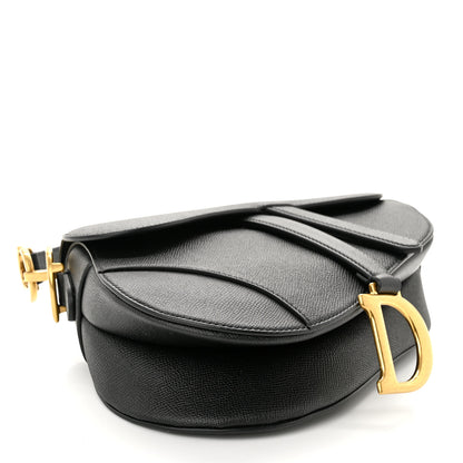 Christian Dior Grained Calfskin Saddle Bag With Strap Black 4 of 10