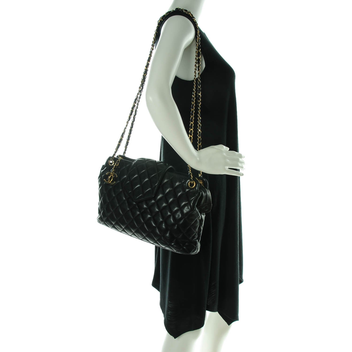 Chanel Lambskin Quilted Shoulder Bag Black 2 of 8